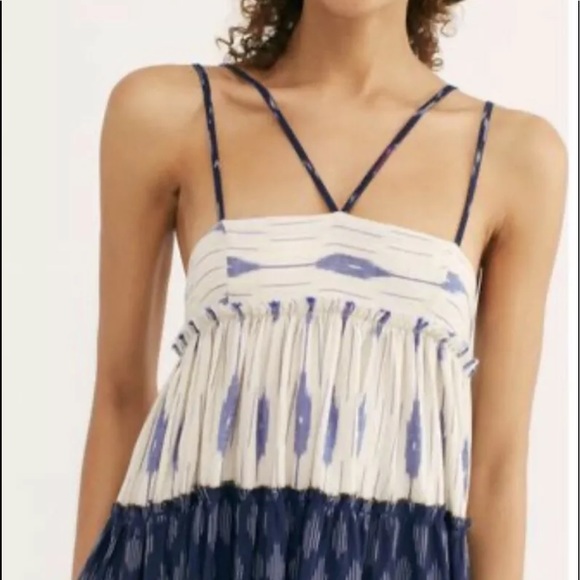 Free People Dress Mixed Print Swing Ruffle Tier 0 - Picture 5 of 7